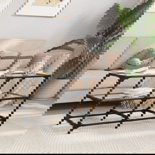 vidaXL Stolić s prozirnom staklenom površinom 78,5x40x45 cm čelik Cijene