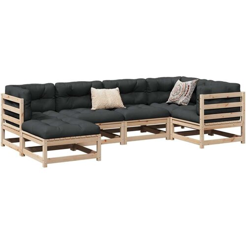  6-dijelni set vrtnih sofa od masivne borovine s jastucima Slike