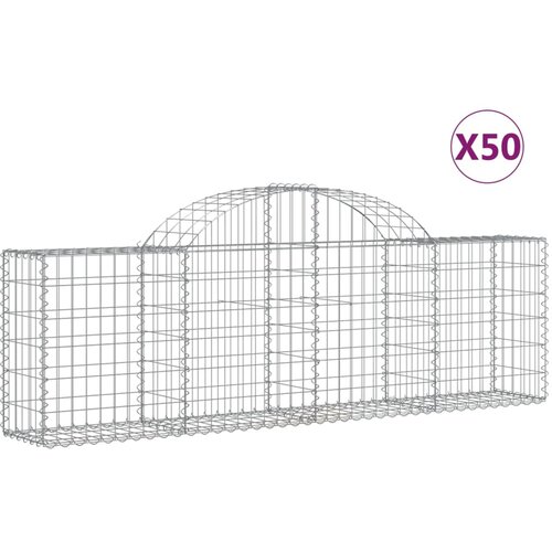 vidaXL obokana gabionska ko&scaron;ara 50 kosov 200x30x60/80cm cinkano železo Cene