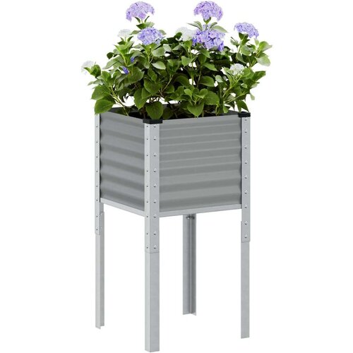 VidaXL Vrtna sadilica siva 45x45x88 cm čelična Slike