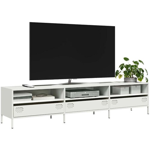 VidaXL TV ormarić bijeli 202x39x43,5 cm hladno valjani čelik Slike
