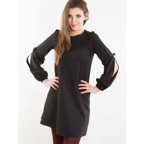 INPRESS Dress decorated with slits on the sleeves black Slike