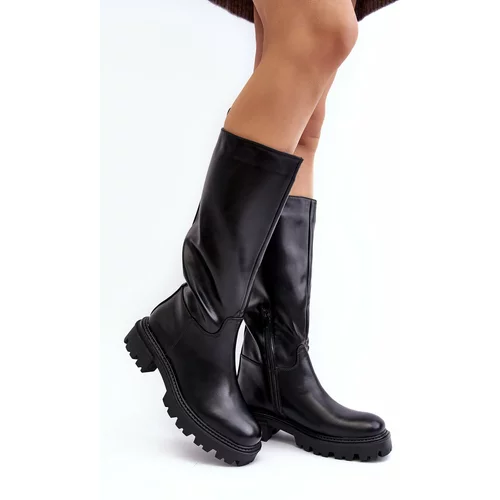 Kesi Flat mid-calf slip-on boots, black Eamantha