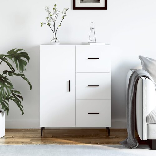 VidaXL Komoda bela 69,5x34x90 cm inženirski les Slike