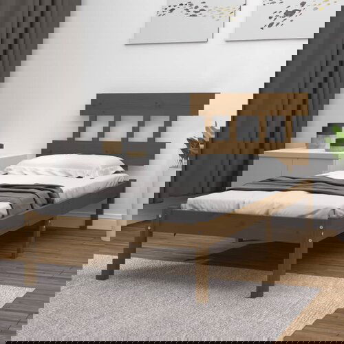 The Living Store Posteljni okvir medeno rjav iz trdnega lesa 100x200 cm - Posteljni Okvir, (21525619) Slike