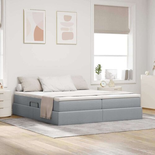  Krevet s madracem i skladi&scaron;tem Svijetlo siva 180 x 200 cm Cijene