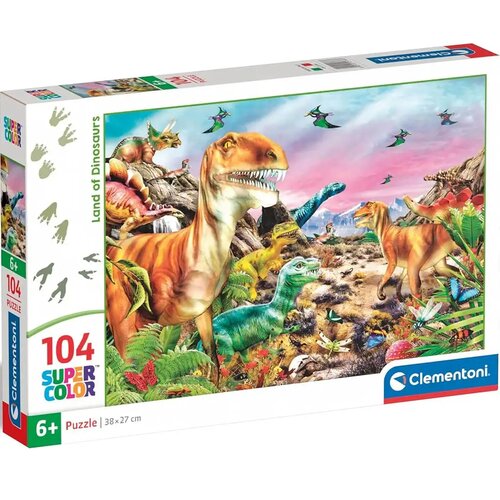 Clementoni Zemlja dinosaura 104-dijelna Supercolor slagalica - Cene