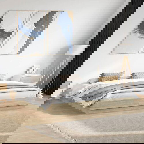 Furnova Posteljni okvir sonoma hrast 200x200 cm inženirski les, (21935510) Slike