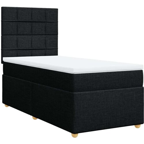 VidaXL box spring krevet s madracem crni 90x190 cm od tkanine Slike