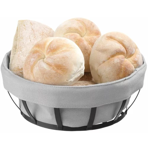Hendi Črno-siva košara za kruh s tekstilno podlogo , ø 22 cm