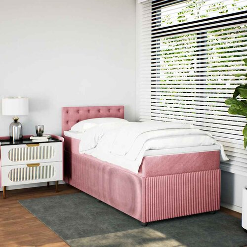 Box spring krevet s madracem ružičasti 90x200 cm bar&amp;scaron;unasti Slike