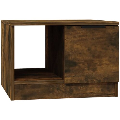 Maison Chic Klubska mizica - kavna mizica - Nizka mizica dimljeni hrast 50x50x36 cm konstruiran les, (21754335) Cene