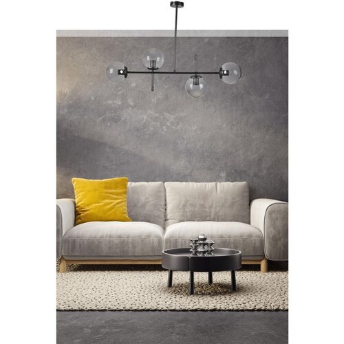 Opviq favori 4 Lü siyah Füme Camlı avize dark grey chandelier Slike