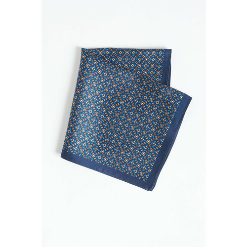 ALTINYILDIZ CLASSICS Men's Navy Blue-Mustard Patterned Handkerchief Slike