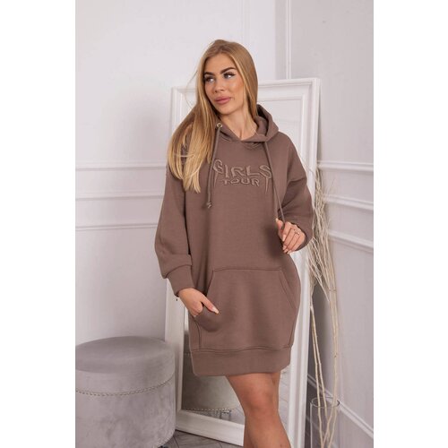 Kesi Insulated sweatshirt with embroidered oversize mocca inscription Slike