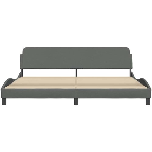  Okvir za krevet Dover tamnosivi 200x200 cm od tkanine Slike