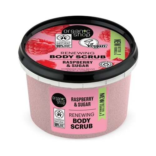 Organic Shop obnovitveni piling za telo raspberry &amp;amp; sugar Slike