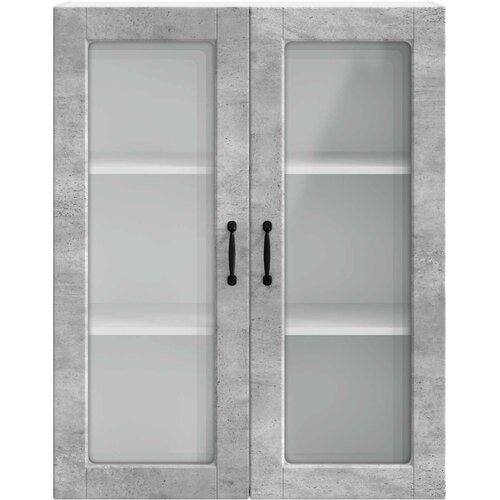  Zidni stakleni ormarić Betonski sivi 80 x 31 x 100 cm Slike