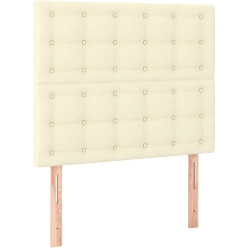  Uzglavlja 2 kom krem 90x5x78/88 cm od umjetne kože Slike