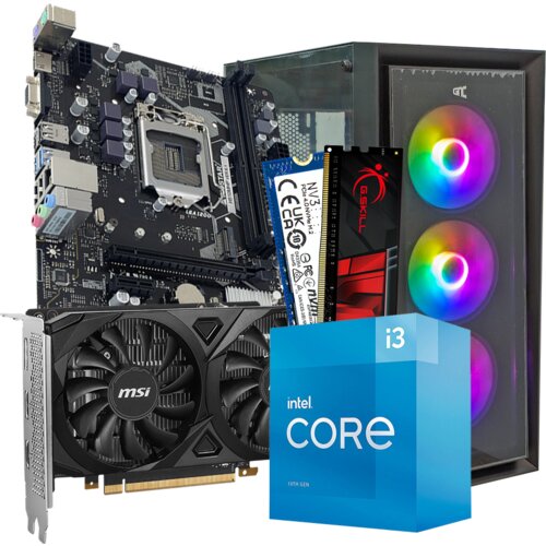 GNC GAMER HYDRA i3-10105 3.70GHz, MB H510, RAM 16GB, 1TB NVMe SSD, RTX 3050 6GB, PSU 500W, GAMING Kućište Cijene