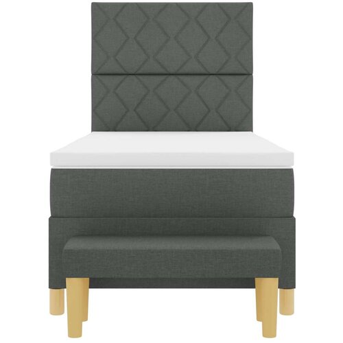 VidaXL Krevet na podlozi s madracem i klupom Tamno siva 90x190 cm Tkanina Slike