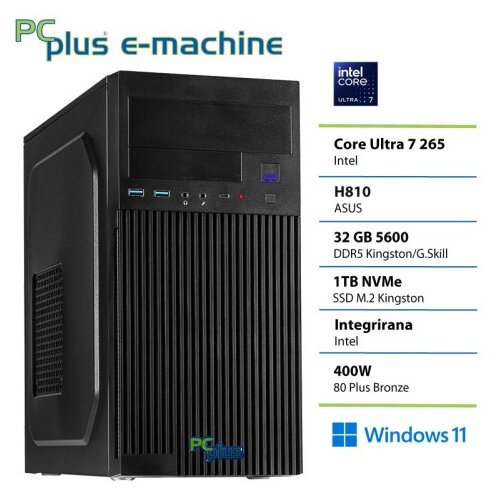 PCPLUS e-machine Ultra 7 265 32GB 1TB SSD Windows 11 Pro namizni računalnik Cene