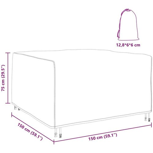 vidaXL Navlaka za vanjski namještaj Crna 150 x 150 x 75 cm 420D Cene