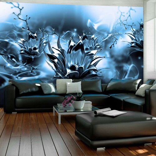  Samoljepljiva foto tapeta - Oily Flower (Blue) 196x140 Slike