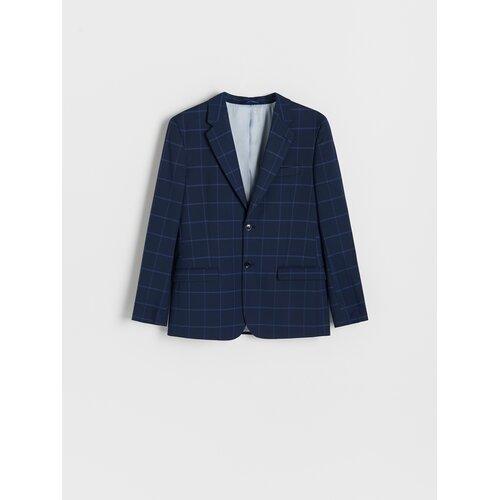 Reserved - Karirast suknjič slim fit - Mornarsko modra Cene