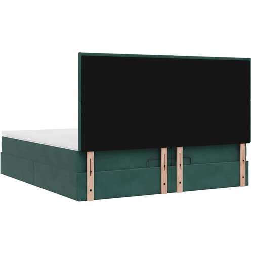 VidaXL okvir kreveta s madracima tamnozeleni 200x200cm bar&amp;scaron;unasti - tamnozelena 200 x 200 cm gladak dizajn Slike