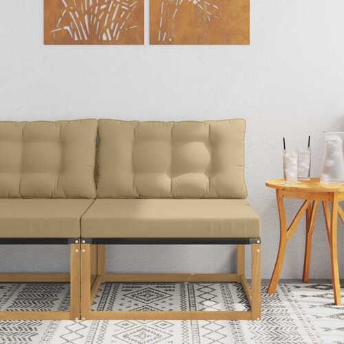  Srednja sofa za van Masivno bagremovo drvo, Tekstilen Bijela Cijene