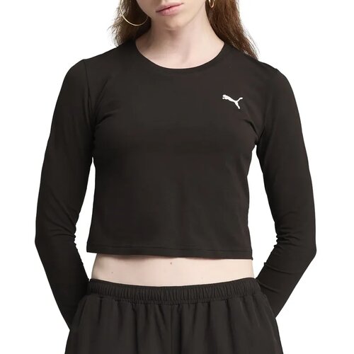 Puma Ženski duks Wardrobe Esslongsleeve Baby Tee, Crni Slike