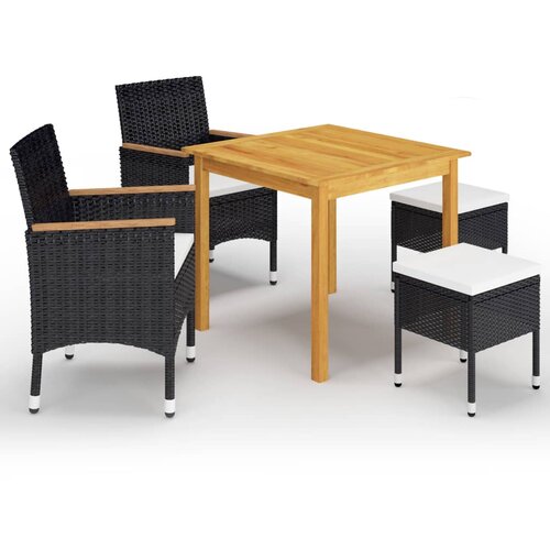 vidaXL 5-dijelni vrtni blagovaonski set crni Cijene