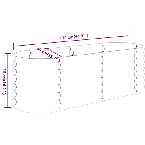  Povi&amp;scaron;ena vrtna gredica od pocinčanog čelika 114 x 40 x 36 cm antracit Slike
