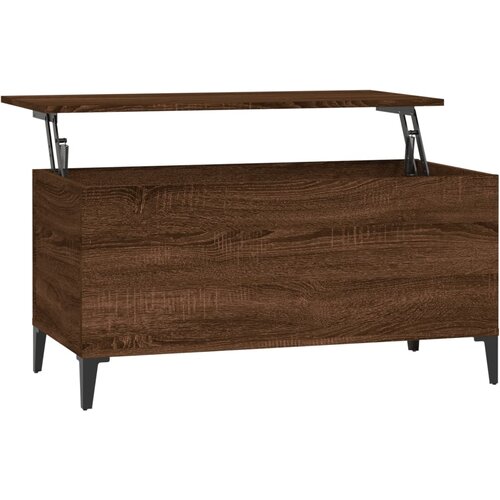 Maison Chic Klubska mizica - kavna mizica - Nizka mizica rjavi hrast 90x44,5x45 cm inženirski les, (21753033) Slike