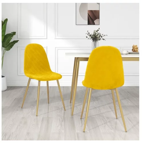 vidaXL Blagovaonske stolice 2 kom boja senfa baršunaste