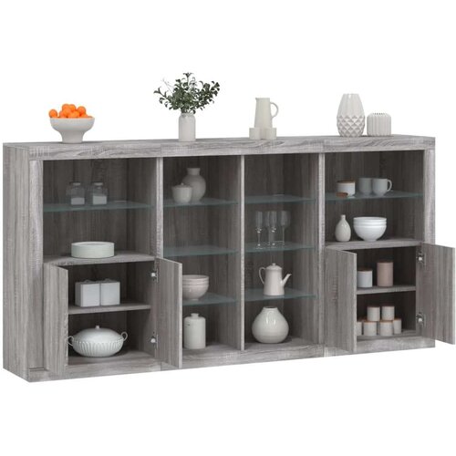  Komoda z LED lučkami siva sonoma 202x37x100 cm Cene