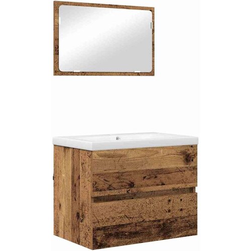 VidaXL Set namje&amp;scaron;taja za kupaonicu 3 pcs Staro drvo 60 x 38.5 x 45 cm Slike