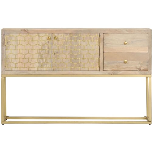 Maison Chic Komoda - Predalnik zlata 120x30x75 cm trden mangov les, (21717188) Slike