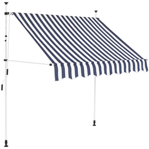 vidaXL Ročno zložljiva tenda 200 cm modre in bele črte, (20609870) Cene