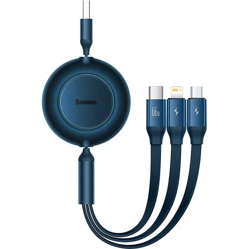 Baseus Bright Mirror 3, USB 3-v-1 kabel za mikro USB / USB-C / Lightning 66W / 2A 1,1 m (moder), (20627360)