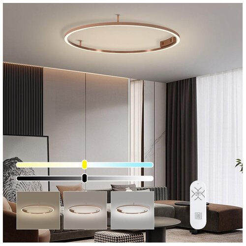  Immax NEO 07326-80C-LED prigu&amp;scaron;iva stropna LED svetiljka FINO LED/55W/230V 80 cm Tuya ružičasto zlato + daljinski upravljač Slike
