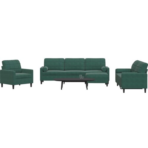 vidaXL 4-dijelni set sofa s jastucima tamnozeleni baršunasti Cijene