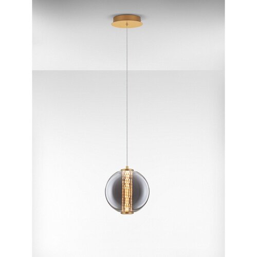 Nova Luce Siva metalna LED viseća svjetiljka sa staklenim sjenilom &amp;oslash; 22 cm Navi &amp;ndash; Slike
