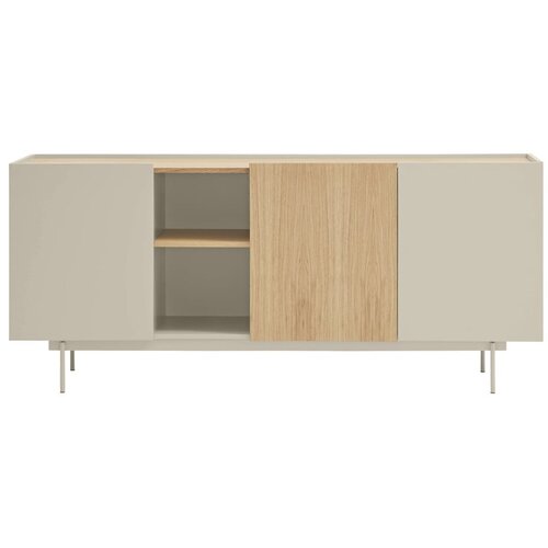 Teulat Svijetlo siva/u prirodnoj boji niska komoda u dekoru hrasta 180x78 cm Otto &ndash; Cijene