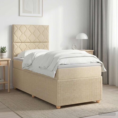  Boxspring krevet s madracem Krem 80 x 200 cm Tkanina Cijene