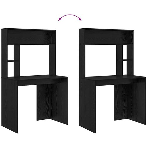VidaXL Stol s policom Crni hrast 91 x 50 x 149 cm Konstruirano drvo Slike