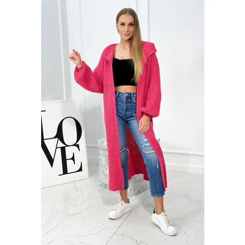 Kesi Mohair sweater with stand-up collar in fuchsia color Slike