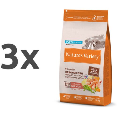 Nature’s Variety Nature's Variety No Grain Dog Mini Puppy - losos 3 x 1,5 kg Cene