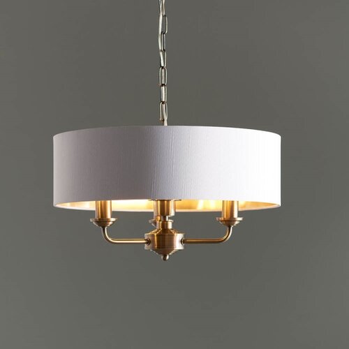  Endon 98934 - Luster na lancu HIGHCLERE 3xE14/40W/230V bela/mesing Slike
